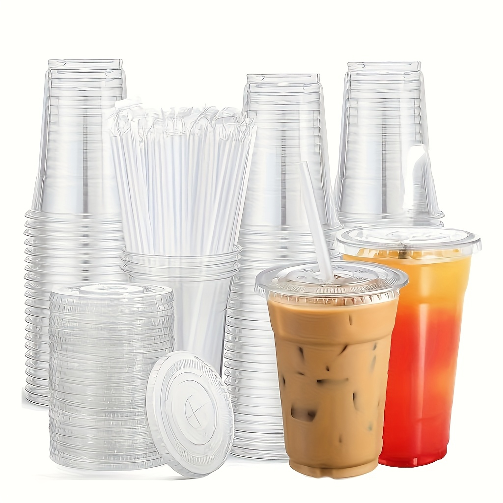 Event & Party Supply - Transparent plastic cup with flat lid