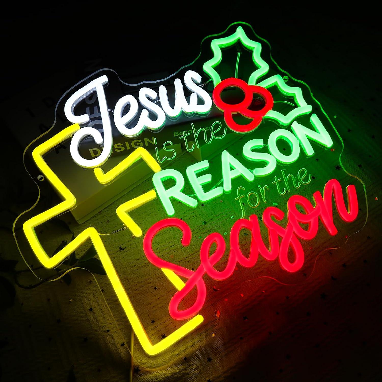 Jesus Is The Reason For The Se - đánh giá và giá Neon Sign Party