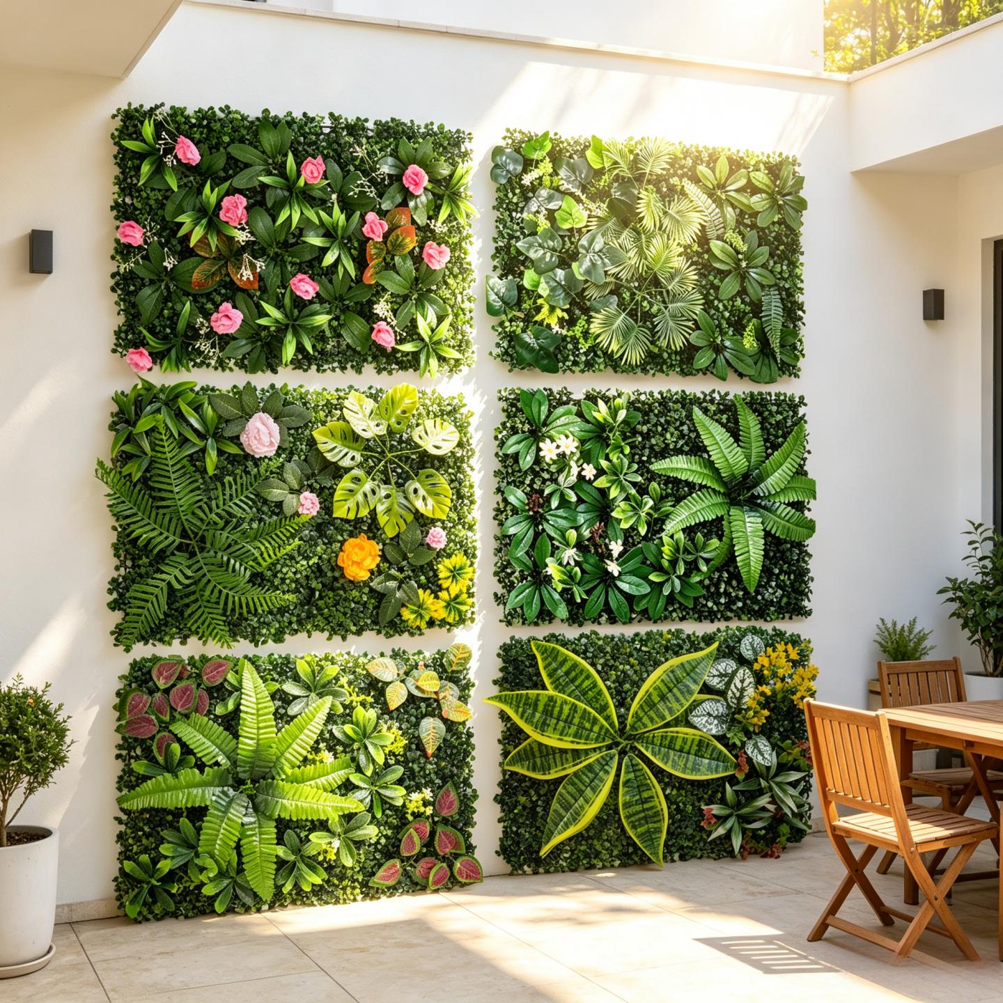 UV Resistant Artificial Green  - đánh giá và giá Flower Wall Panel