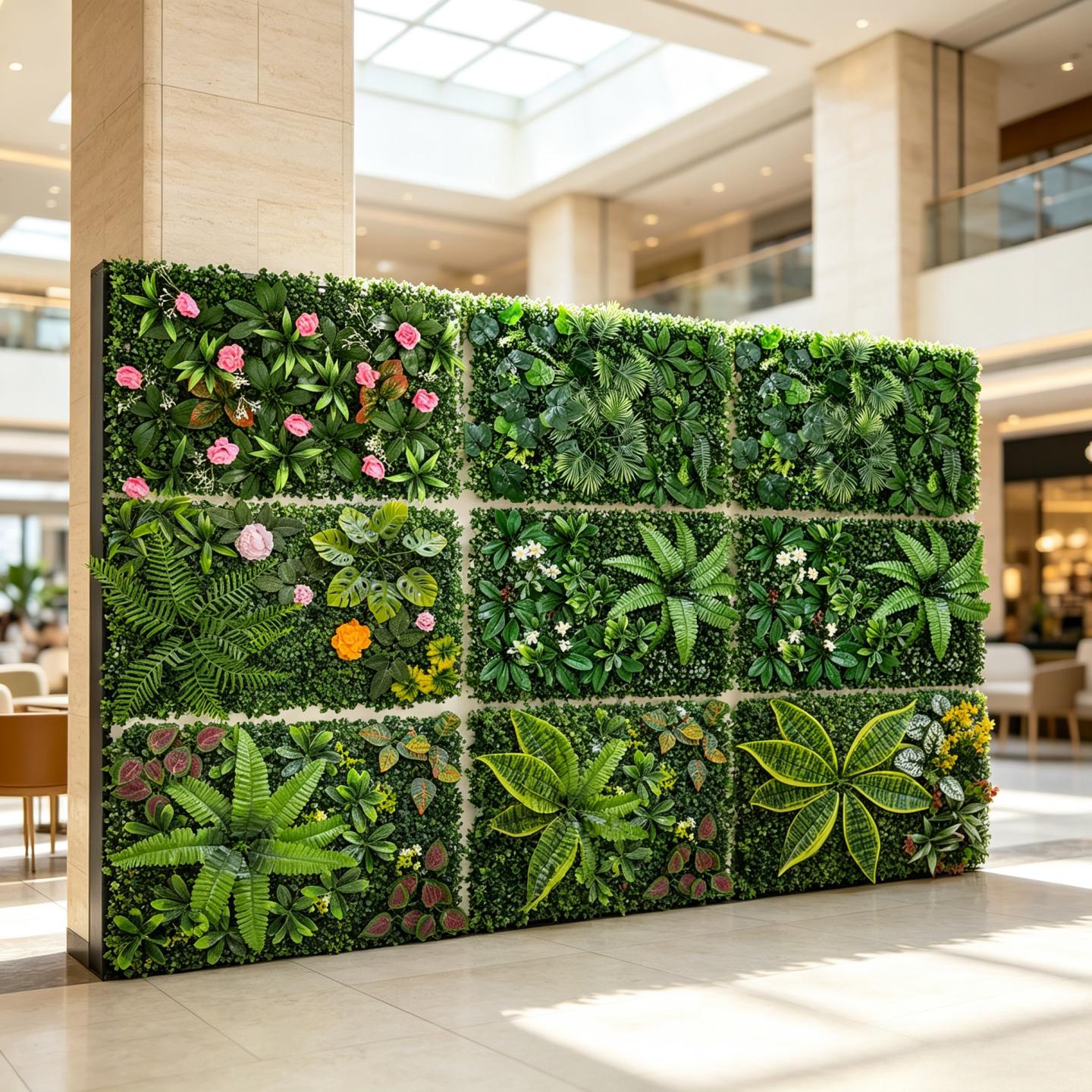 UV Resistant Artificial Green  - đánh giá và giá Flower Wall Panel