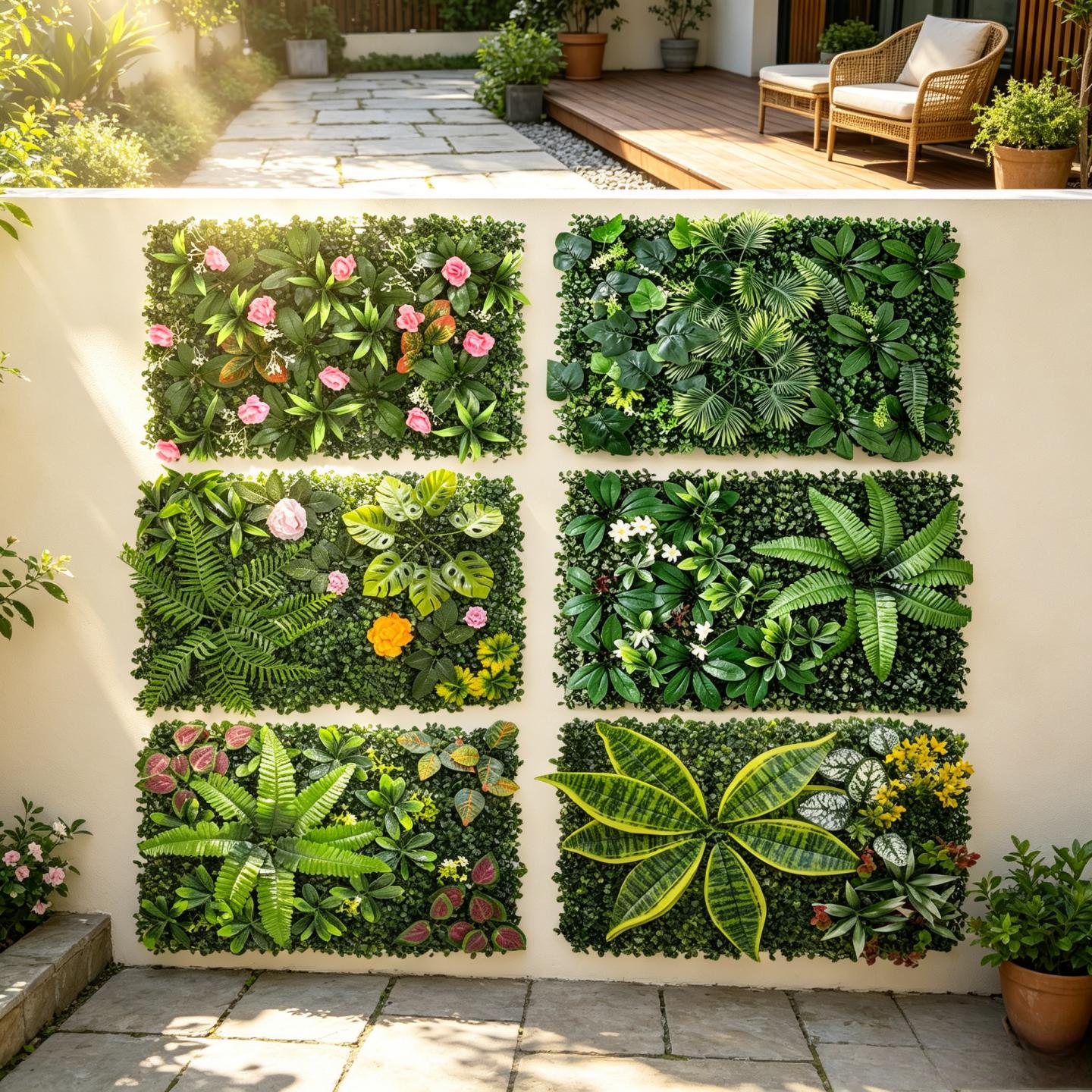 UV Resistant Artificial Green  - đánh giá và giá Flower Wall Panel