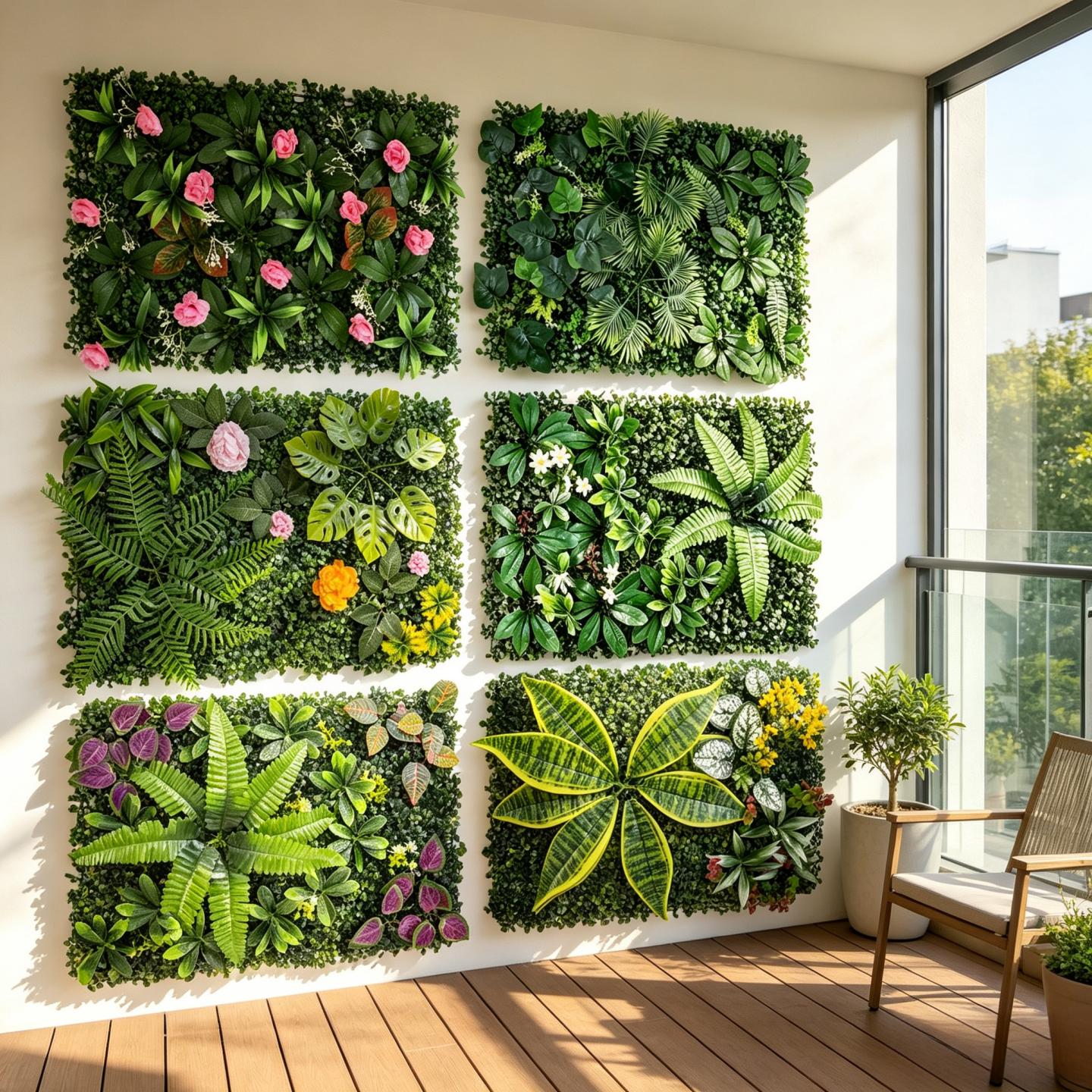 UV Resistant Artificial Green  - đánh giá và giá Flower Wall Panel
