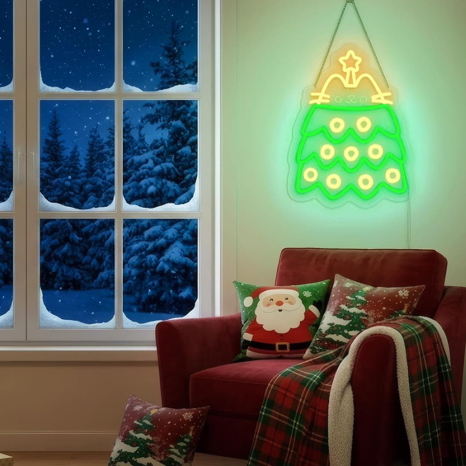 Christmas Tree LED Neon Sign U - đánh giá và giá Neon Sign Party
