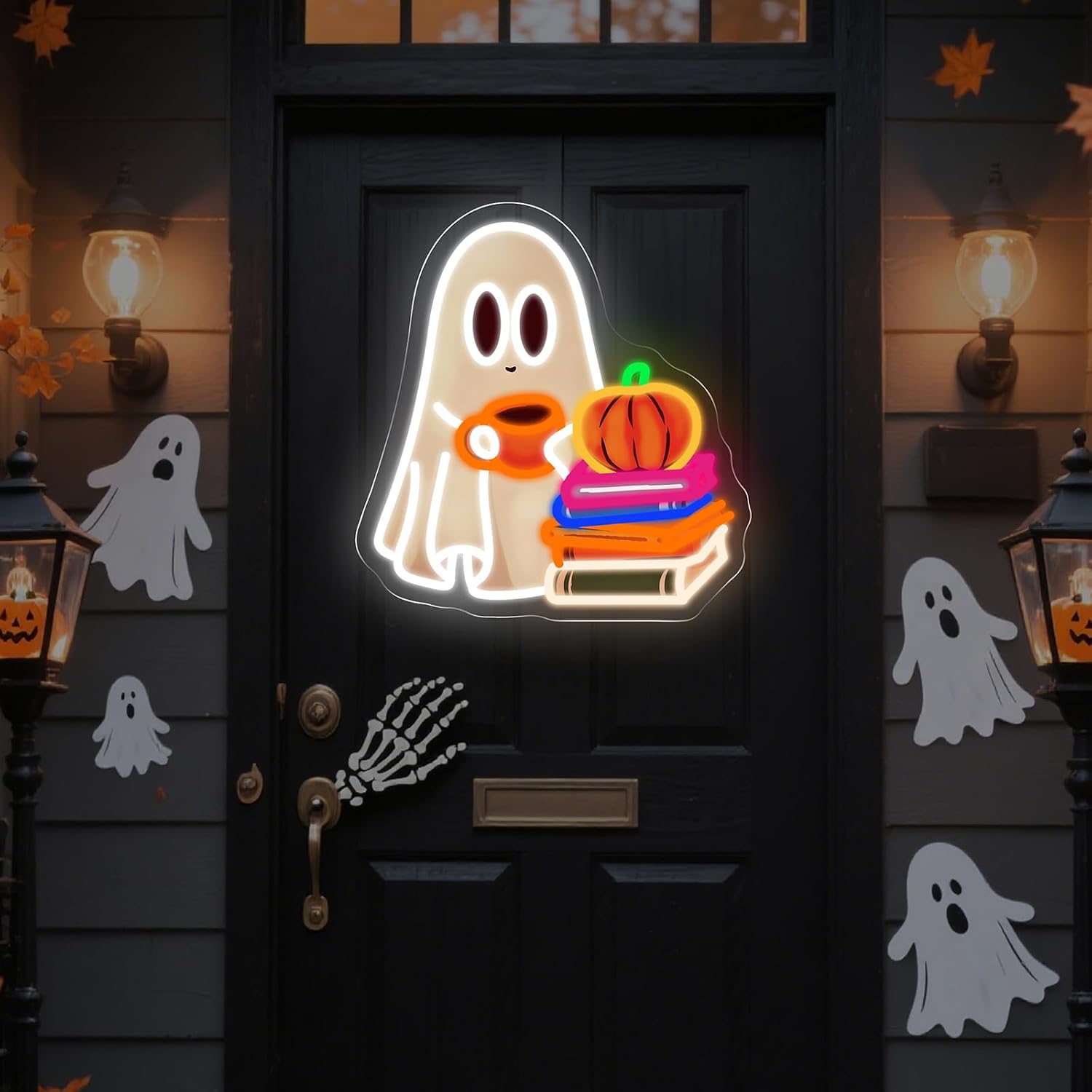 Cute Ghost Reading Book Neon S - đánh giá và giá Neon Sign Party