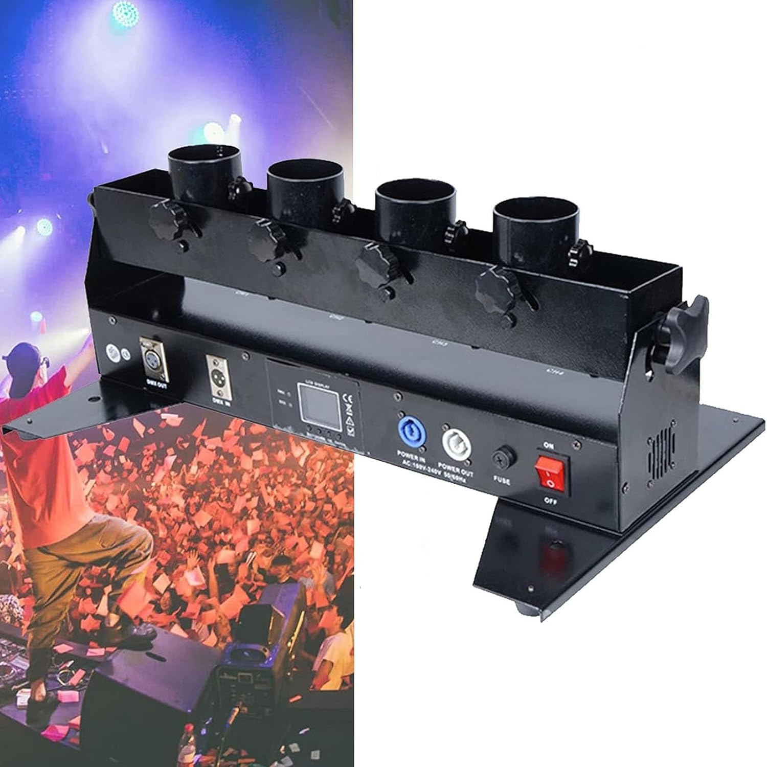 4 Tubes Confetti Machine DMX R - đánh giá và giá Confetti Cannon Tube